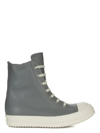 Baskets Rick Owens Concordians automne-hiver 2025 en cuir de vachette pleine fleur indigo délavé/lait/lait RP02E4890LCO-0611