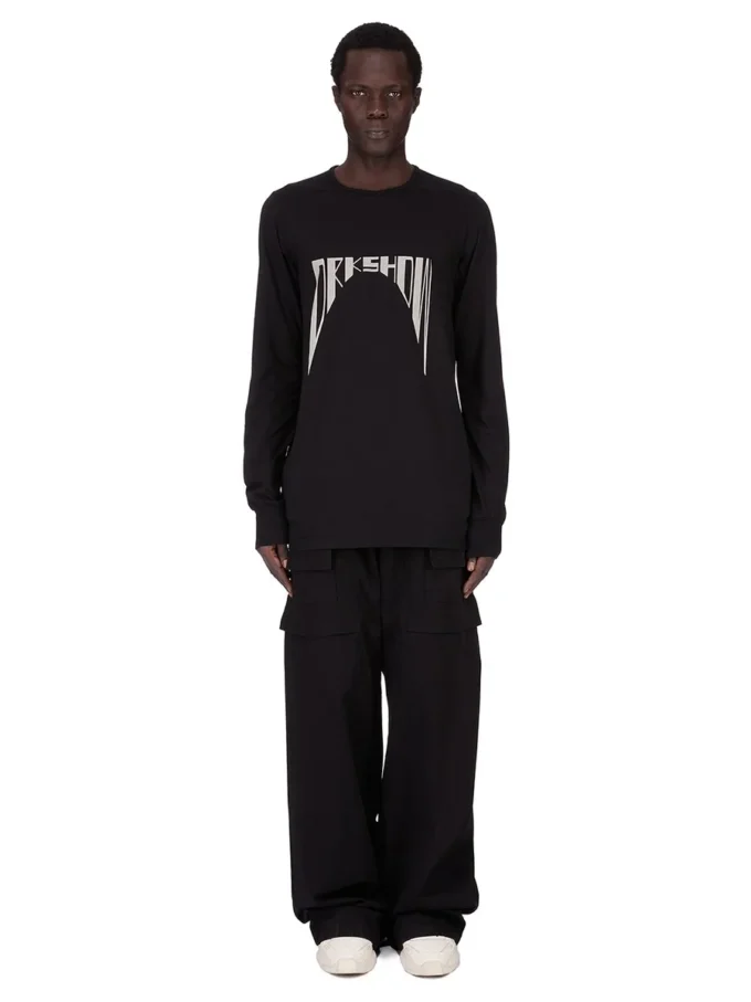 DRKSHDW FW25 CONCORDIANS LEVEL LS T-SHIRT NOIR EN JERSEY DE COTON DE POIDS MOYEN DU02E7260RNEP4-0908 DRKSHDW FW25 CONCORDIANS LEVEL LS T-SHIRT NOIR EN JERSEY DE COTON DE POIDS MOYEN DU02E7260RNEP4-0908