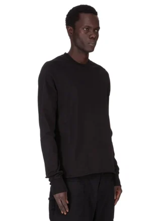 DRKSHDW FW25 CONCORDIANS SWEAT COL ROND NOIR EN JERSEY LOURD COMPACT. DU02E7279RIGP-09