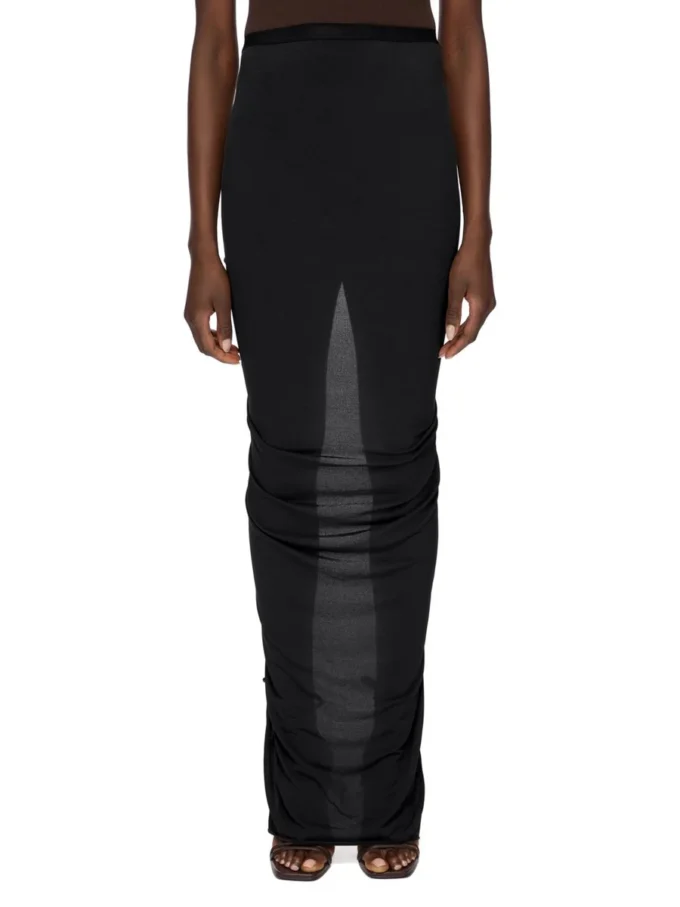 Jupe EVA Rick Owens Lilys Automne-Hiver 2025 Concordians en jersey crêpe de viscose noir LI02E3316CVI-09 Jupe EVA Rick Owens Lilys Automne-Hiver 2025 Concordians en jersey crêpe de viscose noir LI02E3316CVI-09