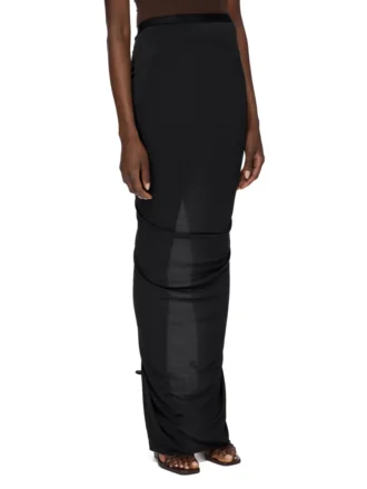 Jupe EVA Rick Owens Lilys Automne-Hiver 2025 Concordians en jersey crêpe de viscose noir LI02E3316CVI-09 Jupe EVA Rick Owens Lilys Automne-Hiver 2025 Concordians en jersey crêpe de viscose noir LI02E3316CVI-09