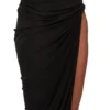 JUPE HYDRA RICK OWENS FW25 CONCORDIANS EN JERSEY DE VISCOSE SATINÉ NOIR. LI02E3315JVS-09 JUPE HYDRA RICK OWENS FW25 CONCORDIANS EN JERSEY DE VISCOSE SATINÉ NOIR. LI02E3315JVS-09
