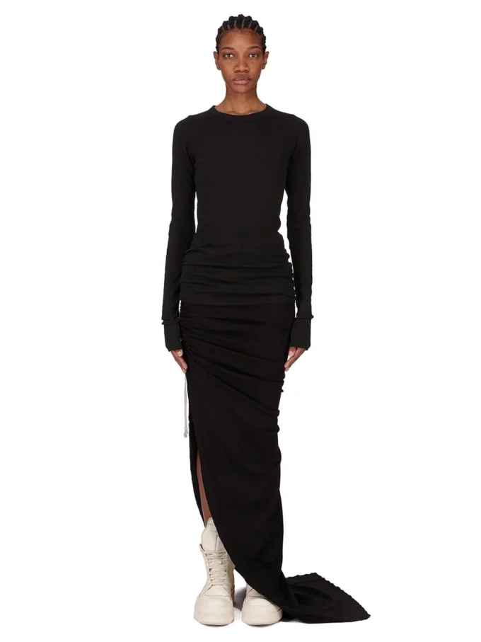 Jupe Rick Owens FW25 Concordians EDFU en jersey noir double brossé DS02E7337JDB-09 Jupe Rick Owens FW25 Concordians EDFU en jersey noir double brossé DS02E7337JDB-09