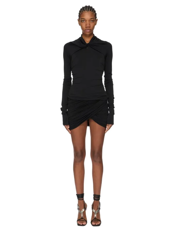RICK OWENS FW25 CONCORDIANS KAIRO HAUT À MANCHES LONGUES EN JERSEY CRÊPE DE VISCOSE NOIR LI02E3212CVI-09 RICK OWENS FW25 CONCORDIANS KAIRO HAUT À MANCHES LONGUES EN JERSEY CRÊPE DE VISCOSE NOIR LI02E3212CVI-09