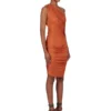 RICK OWENS FW25 CONCORDIANS ROBE AMIRA EN JERSEY DE VISCOSE SATINÉE ORANGE. LI02E3526JVS-153 RICK OWENS FW25 CONCORDIANS ROBE AMIRA EN JERSEY DE VISCOSE SATINÉE ORANGE. LI02E3526JVS-153