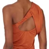 RICK OWENS FW25 CONCORDIANS ROBE AMIRA EN JERSEY DE VISCOSE SATINÉE ORANGE. LI02E3526JVS-153 RICK OWENS FW25 CONCORDIANS ROBE AMIRA EN JERSEY DE VISCOSE SATINÉE ORANGE. LI02E3526JVS-153