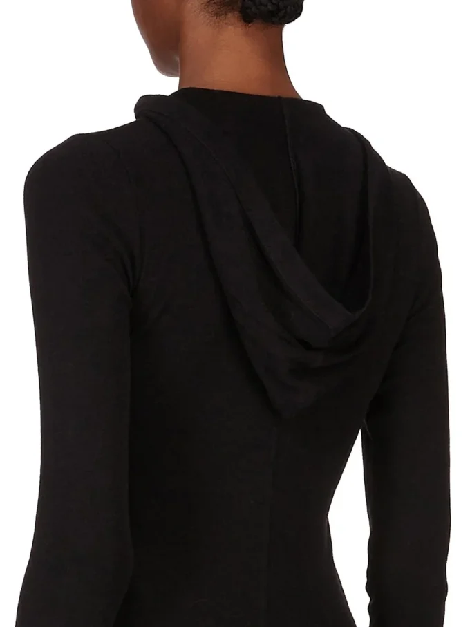 RICK OWENS FW25 CONCORDIANS T-SHIRT À MANCHES LONGUES COURTES À CAPUCHE COURTE EN JERSEY COURTE NOIR RAININO. RP02E4210RJR-09 RICK OWENS FW25 CONCORDIANS T-SHIRT À MANCHES LONGUES COURTES À CAPUCHE COURTE EN JERSEY COURTE NOIR RAININO. RP02E4210RJR-09