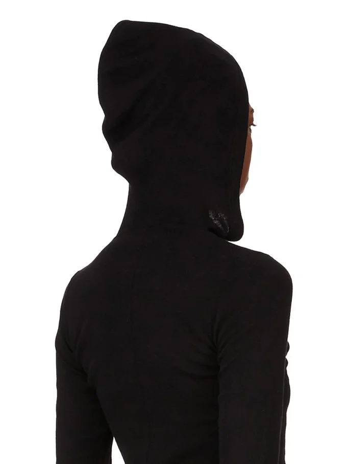 RICK OWENS FW25 CONCORDIANS T-SHIRT À MANCHES LONGUES COURTES À CAPUCHE COURTE EN JERSEY COURTE NOIR RAININO. RP02E4210RJR-09 RICK OWENS FW25 CONCORDIANS T-SHIRT À MANCHES LONGUES COURTES À CAPUCHE COURTE EN JERSEY COURTE NOIR RAININO. RP02E4210RJR-09