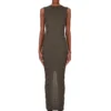 Robe débardeur Rick Owens automne-hiver 2025 Concordians, motif Bosco, maille Rasato légère RP02E4676MLK-25 Robe débardeur Rick Owens automne-hiver 2025 Concordians, motif Bosco, maille Rasato légère RP02E4676MLK-25