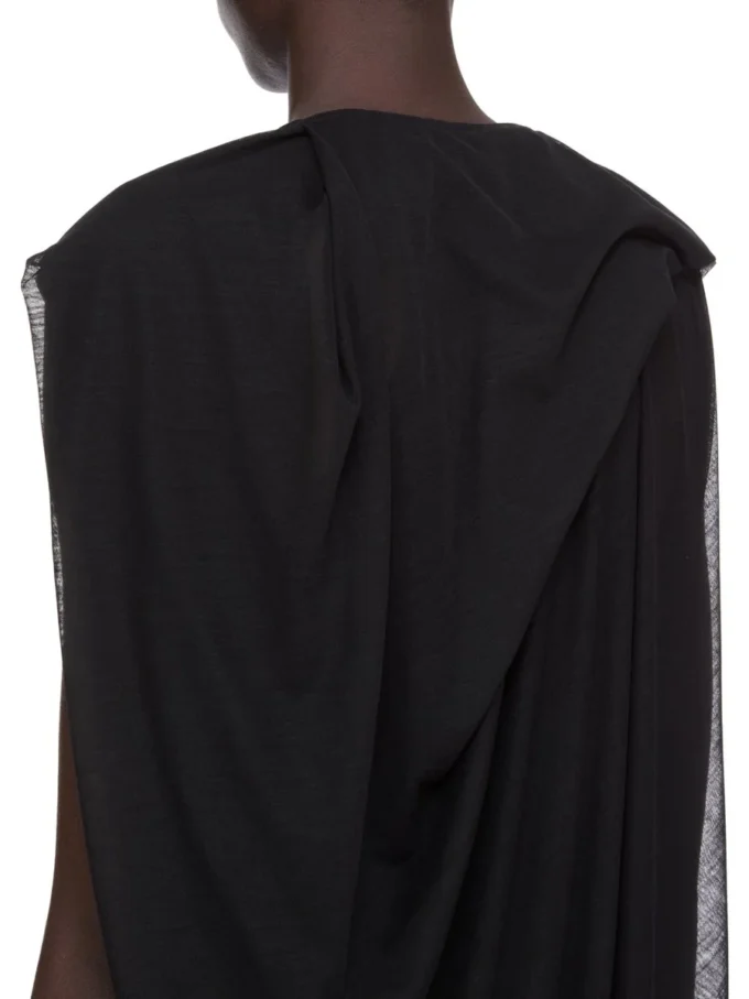 Robe RICK OWENS FW25 CONCORDIANS NOUVEAU en jersey de laine transparent noir. RP02E4574JWR-09 Robe RICK OWENS FW25 CONCORDIANS NOUVEAU en jersey de laine transparent noir. RP02E4574JWR-09