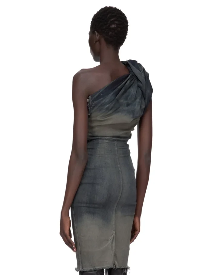 Robe Twist RICK OWENS FW25 CONCORDIANS en denim stretch dégradé DRKDUST. RP02E4521SDKDEG-78D Robe Twist RICK OWENS FW25 CONCORDIANS en denim stretch dégradé DRKDUST. RP02E4521SDKDEG-78D
