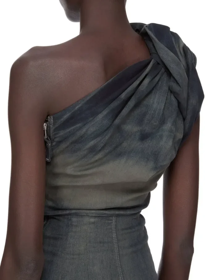 Robe Twist RICK OWENS FW25 CONCORDIANS en denim stretch dégradé DRKDUST. RP02E4521SDKDEG-78D Robe Twist RICK OWENS FW25 CONCORDIANS en denim stretch dégradé DRKDUST. RP02E4521SDKDEG-78D