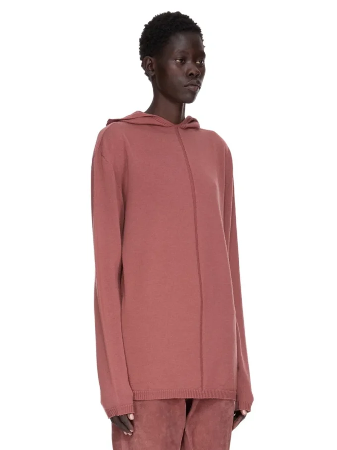 SWEAT À CAPUCHE SURDIMENSIONNÉ RICK OWENS FW25 CONCORDIANS EN MAILLE RASATO LÉGÈRE BOIS DE ROSE. RP02E4613M-13 SWEAT À CAPUCHE SURDIMENSIONNÉ RICK OWENS FW25 CONCORDIANS EN MAILLE RASATO LÉGÈRE BOIS DE ROSE. RP02E4613M-13