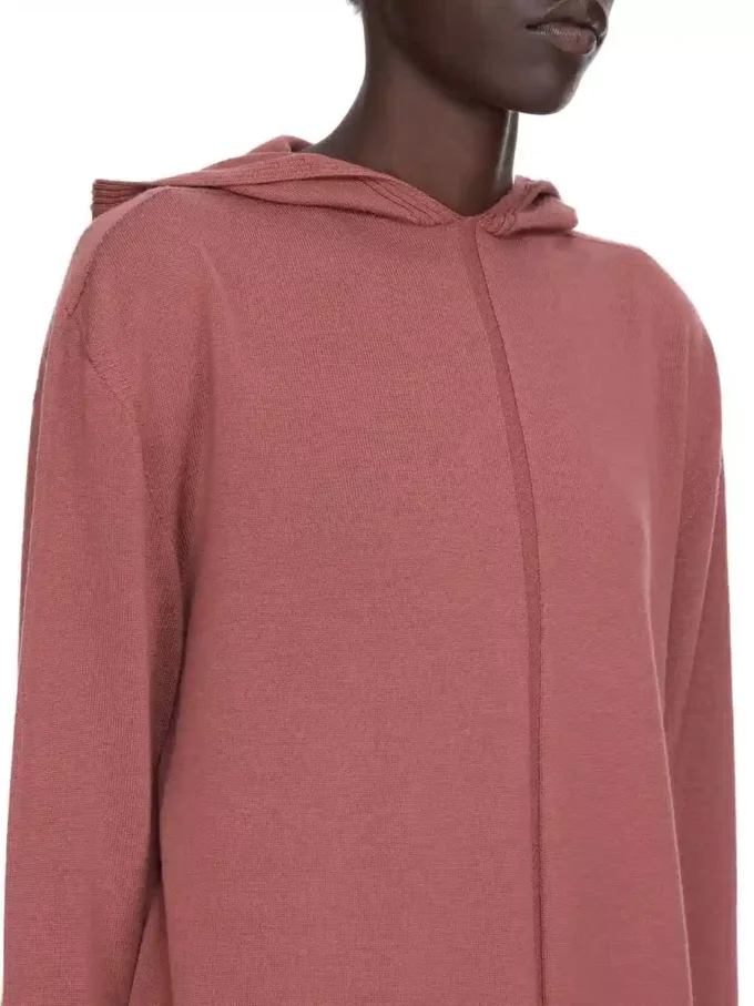 SWEAT À CAPUCHE SURDIMENSIONNÉ RICK OWENS FW25 CONCORDIANS EN MAILLE RASATO LÉGÈRE BOIS DE ROSE. RP02E4613M-13 SWEAT À CAPUCHE SURDIMENSIONNÉ RICK OWENS FW25 CONCORDIANS EN MAILLE RASATO LÉGÈRE BOIS DE ROSE. RP02E4613M-13