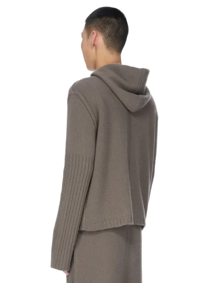 SWEAT À CAPUCHE ZIPPÉ RICK OWENS FW25 CONCORDIANS PRÉ-COLLECTION EN MAILLE CACHEMIRE DUST LAS PALMAS. RU02E1666KLWS-34 SWEAT À CAPUCHE ZIPPÉ RICK OWENS FW25 CONCORDIANS PRÉ-COLLECTION EN MAILLE CACHEMIRE DUST LAS PALMAS. RU02E1666KLWS-34