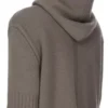 SWEAT À CAPUCHE ZIPPÉ RICK OWENS FW25 CONCORDIANS PRÉ-COLLECTION EN MAILLE CACHEMIRE DUST LAS PALMAS. RU02E1666KLWS-34 SWEAT À CAPUCHE ZIPPÉ RICK OWENS FW25 CONCORDIANS PRÉ-COLLECTION EN MAILLE CACHEMIRE DUST LAS PALMAS. RU02E1666KLWS-34