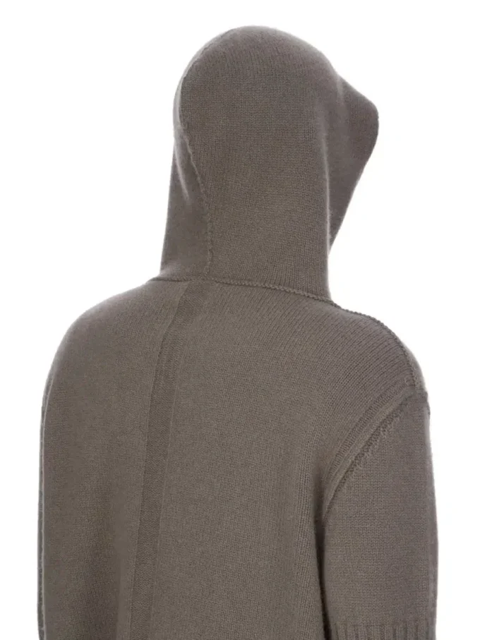 SWEAT À CAPUCHE ZIPPÉ RICK OWENS FW25 CONCORDIANS PRÉ-COLLECTION EN MAILLE CACHEMIRE DUST LAS PALMAS. RU02E1666KLWS-34 SWEAT À CAPUCHE ZIPPÉ RICK OWENS FW25 CONCORDIANS PRÉ-COLLECTION EN MAILLE CACHEMIRE DUST LAS PALMAS. RU02E1666KLWS-34