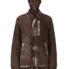 VESTE DRKSHDW FW25 CONCORDIANS À FERMETURE ÉCLAIR DISSIMULÉE EN COTON BROSSÉ DRKDUST. DU02E7775BMO-78