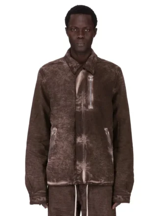 VESTE DRKSHDW FW25 CONCORDIANS À FERMETURE ÉCLAIR DISSIMULÉE EN COTON BROSSÉ DRKDUST. DU02E7775BMO-78