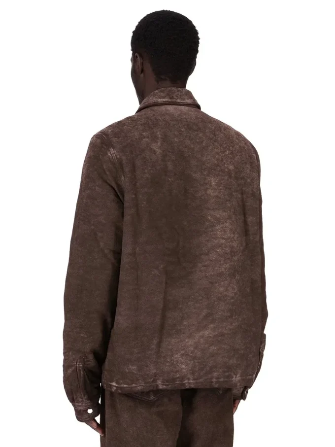 VESTE DRKSHDW FW25 CONCORDIANS À FERMETURE ÉCLAIR DISSIMULÉE EN COTON BROSSÉ DRKDUST. DU02E7775BMO-78