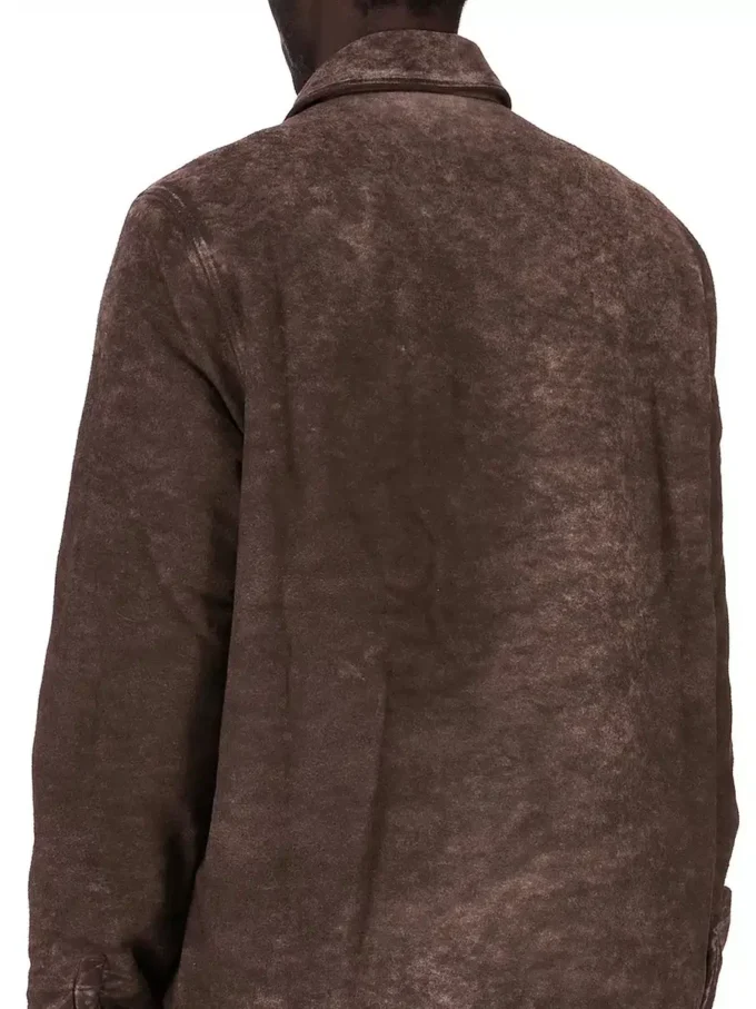 VESTE DRKSHDW FW25 CONCORDIANS À FERMETURE ÉCLAIR DISSIMULÉE EN COTON BROSSÉ DRKDUST. DU02E7775BMO-78