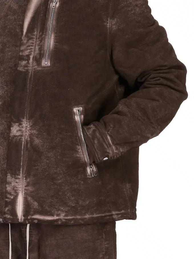 VESTE DRKSHDW FW25 CONCORDIANS À FERMETURE ÉCLAIR DISSIMULÉE EN COTON BROSSÉ DRKDUST. DU02E7775BMO-78