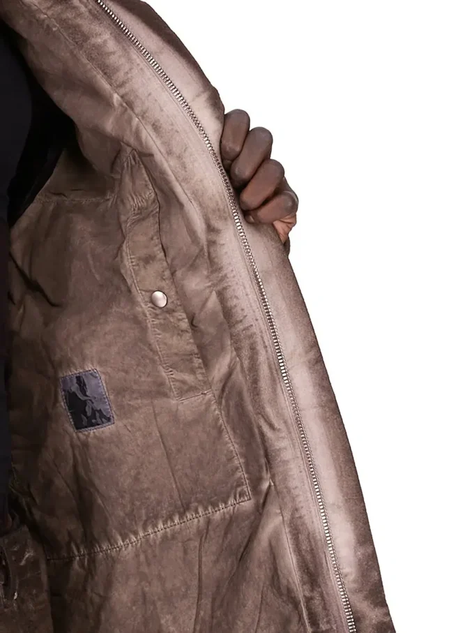 VESTE DRKSHDW FW25 CONCORDIANS À FERMETURE ÉCLAIR DISSIMULÉE EN COTON BROSSÉ DRKDUST. DU02E7775BMO-78